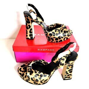 RAMPAGE Platform Dress Heels Leopard | Womens US 7.5